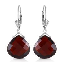 Garnet Star Heart Drop Earrings 17.0ctw in 9ct White Gold