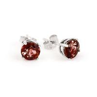 Garnet Stud Earrings 3.1ctw in 9ct White Gold