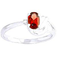 Garnet and Diamond Ring 0.45ct in 9ct White Gold