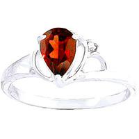 Garnet and Diamond Ring 0.65ct in 9ct White Gold