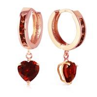 Garnet Huggie Earrings 3.85ctw in 9ct Rose Gold