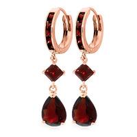 Garnet Droplet Huggie Earrings 5.62ctw in 9ct Rose Gold