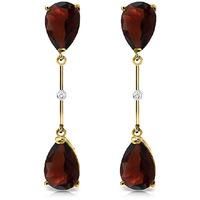 Garnet and Diamond Drop Earrings 6.0ctw in 9ct Gold