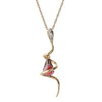 Garnet and Diamond Serpent Pendant Necklace 2.25ct in 9ct Rose Gold