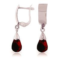 Garnet Teardrop Briolette Earrings 2.5ctw in 9ct White Gold