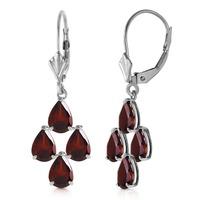 Garnet Drop Earrings 4.5ctw in 9ct White Gold