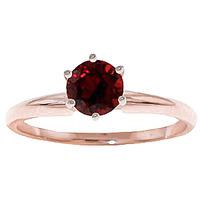 Garnet Crown Solitaire Ring 0.65ct in 9ct Rose Gold