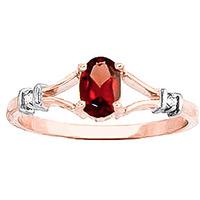 garnet and diamond aspire ring 045ct in 9ct rose gold