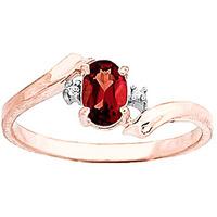 Garnet and Diamond Embrace Ring 0.45ct in 9ct Rose Gold