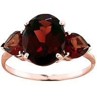 garnet three stone ring 41ctw in 9ct rose gold