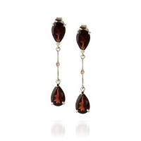 garnet and diamond drop earrings 60ctw in 9ct white gold