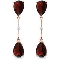 Garnet and Diamond Drop Earrings 6.0ctw in 9ct Rose Gold