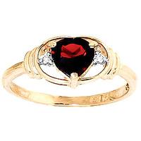 Garnet and Diamond Ring 0.9ct in 9ct Gold