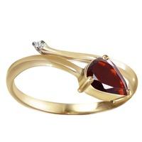 garnet and diamond ring 082ct in 9ct gold