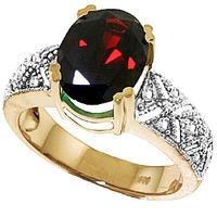 Garnet and Diamond Renaissance Ring 3.0ct in 9ct Gold