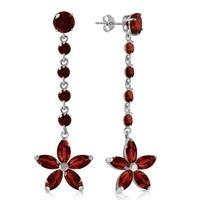 garnet daisy chain drop earrings 48ctw in 9ct white gold