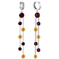 garnet and citrine roman drop earrings 899ctw in 9ct white gold