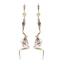 Garnet and Diamond Serpent Earrings 4.5ctw in 9ct Gold