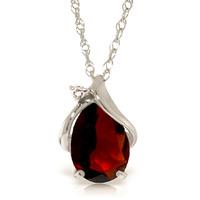 garnet and diamond pendant necklace 20ct in 9ct white gold