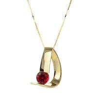 Garnet Arc Pendant Necklace 1.0ct in 9ct Gold