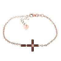 garnet adjustable cross bracelet 115ctw in 9ct rose gold