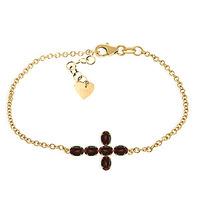 Garnet Adjustable Cross Bracelet 1.7ctw in 9ct Gold