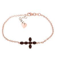 Garnet Adjustable Cross Bracelet 1.7ctw in 9ct Rose Gold