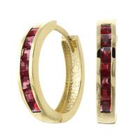 Garnet Huggie Earrings 1.85ct in 9ct Gold