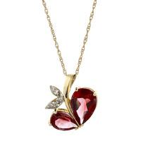 Garnet and Diamond Eternal Pendant Necklace 5.0ctw in 9ct Gold