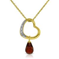 Garnet and Diamond Pendant Necklace 2.25ct in 9ct Gold