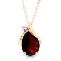 garnet and diamond pendant necklace 20ct in 9ct rose gold