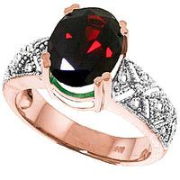 Garnet and Diamond Renaissance Ring 3.0ct in 9ct Rose Gold