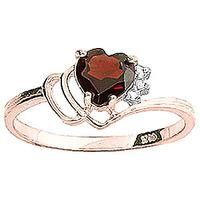 Garnet and Diamond Passion Ring 0.9ct in 9ct Rose Gold