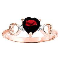 garnet and diamond trinity ring 09ct in 9ct rose gold