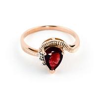 garnet and diamond belle ring 15ct in 9ct rose gold