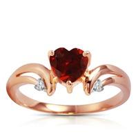 garnet and diamond ring 125ct in 9ct rose gold