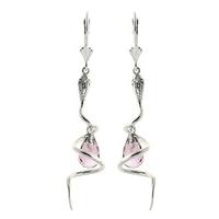 Garnet and Diamond Serpent Earrings 4.5ctw in 9ct White Gold