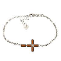 Garnet Adjustable Cross Bracelet 1.15ctw in 9ct White Gold