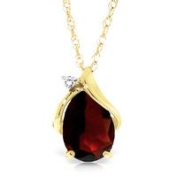 garnet and diamond pendant necklace 20ct in 9ct gold