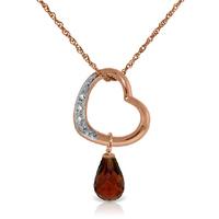 Garnet and Diamond Pendant Necklace 2.25ct in 9ct Rose Gold