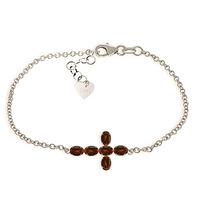 Garnet Adjustable Cross Bracelet 1.7ctw in 9ct White Gold