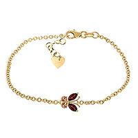 Garnet and Citrine Adjustable Butterfly Bracelet 0.6ctw in 9ct Gold