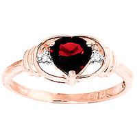 Garnet and Diamond Ring 0.9ct in 9ct Rose Gold