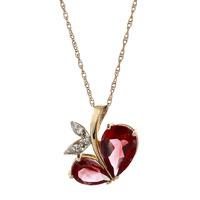 Garnet and Diamond Eternal Pendant Necklace 5.0ctw in 9ct Rose Gold