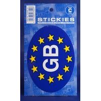 Gb Euro Flag Oval Sticker