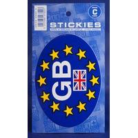 Gb Euro Flag Oval Sticker