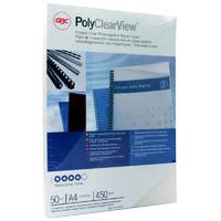 GBC A4 Polypropylene Clearview Binding Covers Frosted Clear Pack of 50