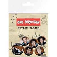 Gb Eye One Direction Four Badge Pack, Multi-colour