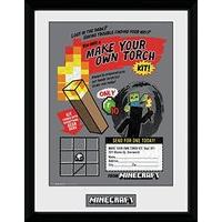 Gb Eye Ltd Gb Eye, Minecraft, Make Your Own Torch, Framed Poster 30x40 Cm, 
