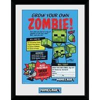 Gb Eye Ltd Minecraft, Grow Your Own Zombie, Framed Print 30x40cm, Various